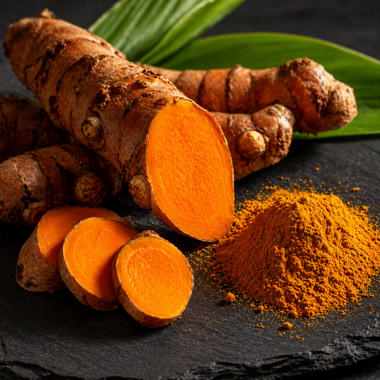 Curcuma fresca tagliata