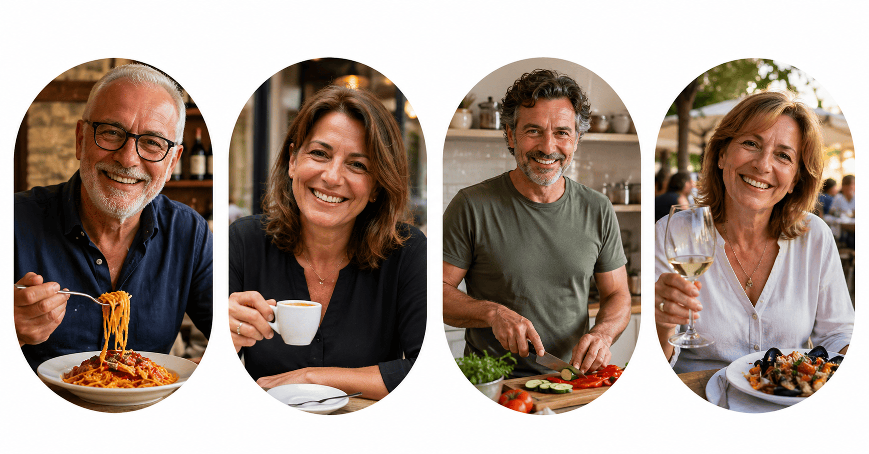 Persone italiane felici a tavola
